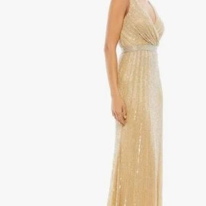 green emerald velvet dress Macloth V Neck Sequin Long Bridesmaid Dress Rose Gold Formal Evening Gown US10 / Custom Color main image 1